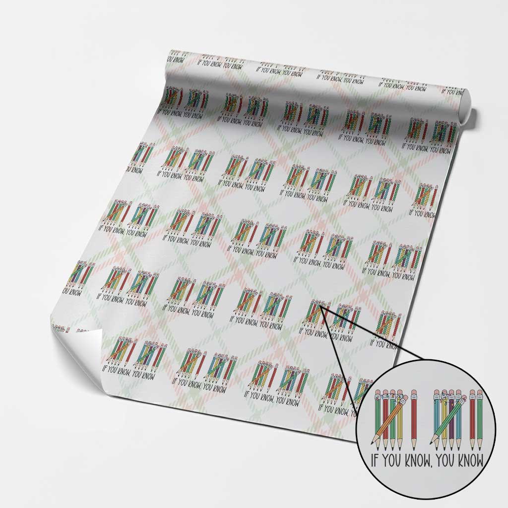 Funny 6 7 Pencil Humor Wrapping Paper Roll If You Know You Know Six Seven Joke - Wonder Print Shop