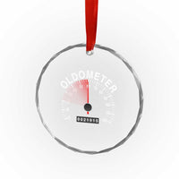Funny 60th Birthday Crystal Glass Ornament Oldometer Odometer 60 Year Old Joke
