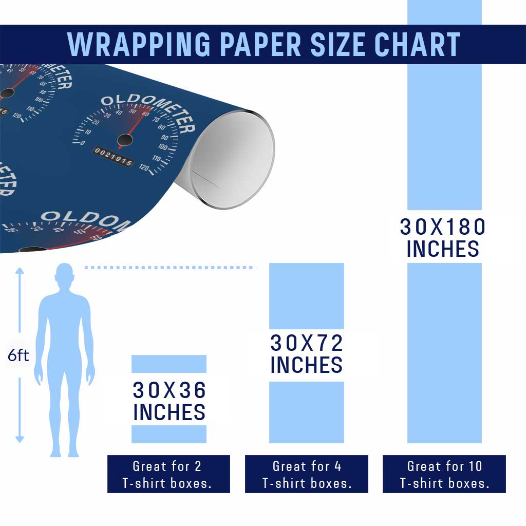 Funny 60th Birthday Wrapping Paper Roll Oldometer Odometer 60 Year Old Joke