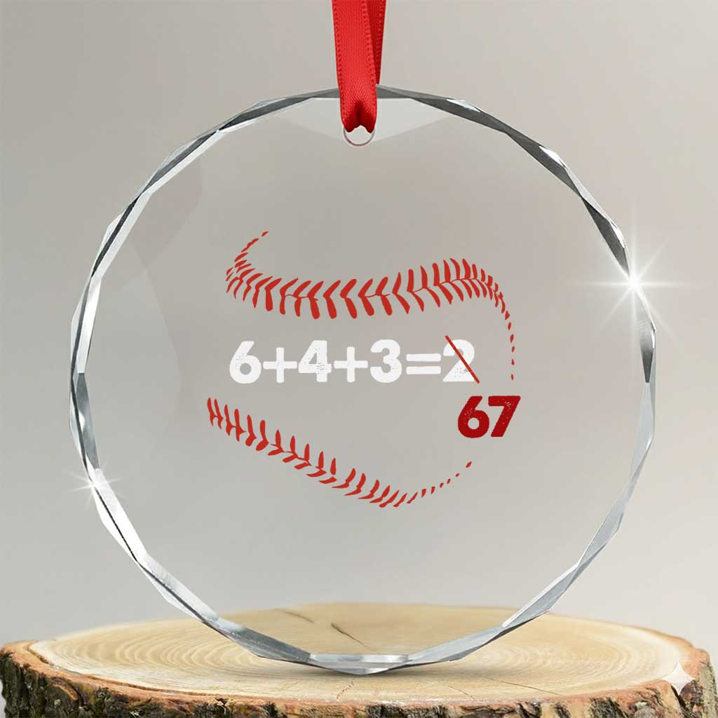 Funny 6432 67 Baseball Crystal Glass Ornament Double Play Outs Baseball Player