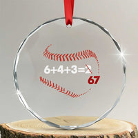 Funny 6432 67 Baseball Crystal Glass Ornament Double Play Outs Baseball Player