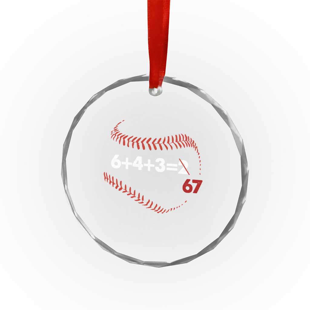 Funny 6432 67 Baseball Crystal Glass Ornament Double Play Outs Baseball Player