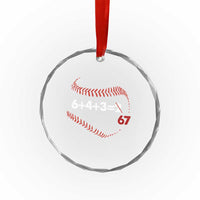 Funny 6432 67 Baseball Crystal Glass Ornament Double Play Outs Baseball Player