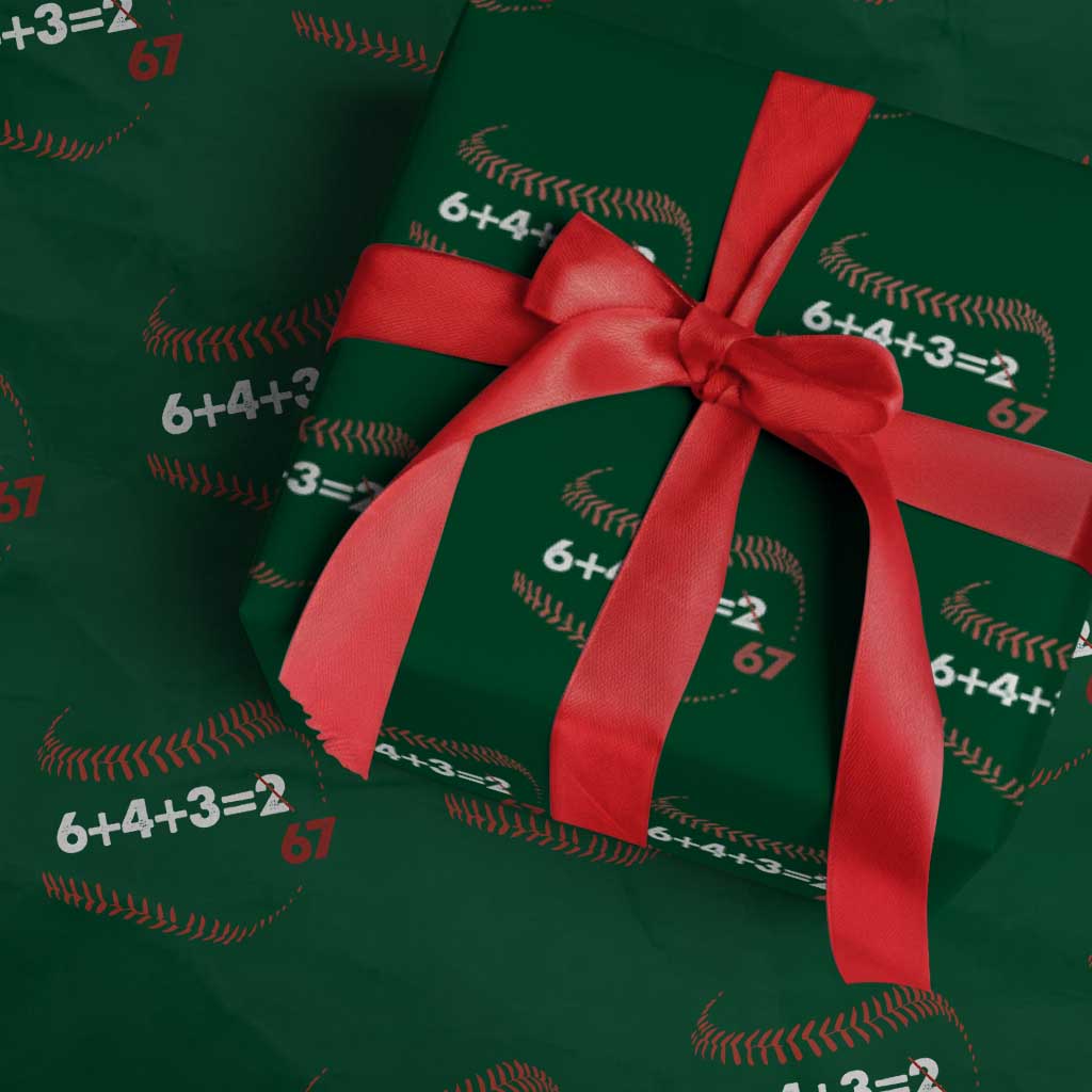 Funny 6432 67 Baseball Wrapping Paper Roll Double Play Outs Baseball Player