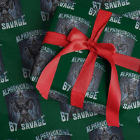 Funny 67 Alpha Wolf Wrapping Paper Roll Alpha Loading 67 Savage Six Seven Gen Z Meme - Wonder Print Shop