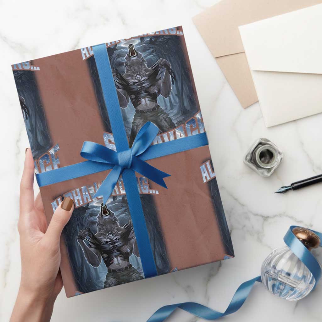Funny 67 Alpha Wolf Wrapping Paper Roll Alpha Loading 67 Savage Six Seven Gen Z Meme - Wonder Print Shop