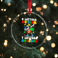 Funny 67 Autism Awareness Crystal Glass Ornament 6 Letters Autism 7 Letters Awesome Dabbing Puzzle
