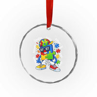 Funny 67 Autism Awareness Crystal Glass Ornament Six Seven Puzzle Meme Creative Brilliant Hope Love Kindness