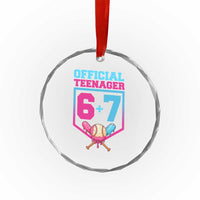Funny 67 Baseball 13th Birthday Crystal Glass Ornament Ice Cream Drip 13th Bday Official Teenager