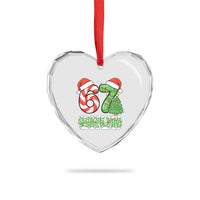 Funny 67 Bruh Christmas Heart Crystal Glass Ornament Candy Cane and Xmas Tree Six Seven Meme Holiday Lights - undefined