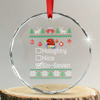 Funny 67 Christmas Checklist Crystal Glass Ornament Naughty Nice Six Seven Meme Holiday - Wonder Print Shop