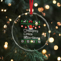 Funny 67 Christmas Checklist Crystal Glass Ornament Naughty Nice Six Seven Meme Holiday - Wonder Print Shop