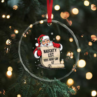 Funny 67 Christmas Crystal Glass Ornament Naughty List Kids Who Say Six Seven Santa - Wonder Print Shop