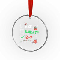 Funny 67 Christmas Crystal Glass Ornament Nice Naughty 67 Xmas Checklist - Wonder Print Shop