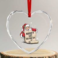 Funny 67 Christmas Heart Crystal Glass Ornament Naughty List Kids Who Say Six Seven Santa - Wonder Print Shop