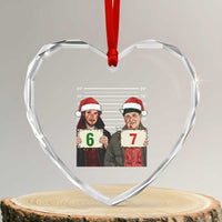 Funny 67 Christmas Movie Heart Crystal Glass Ornament Six Seven Wet Bandits Home Xmas Alone - Wonder Print Shop