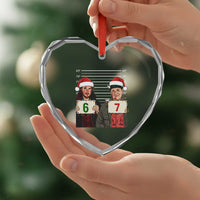Funny 67 Christmas Movie Heart Crystal Glass Ornament Six Seven Wet Bandits Home Xmas Alone - Wonder Print Shop