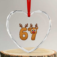 Funny 67 Christmas Reindeer Heart Crystal Glass Ornament Six Seven Meme Xmas Holiday - Wonder Print Shop