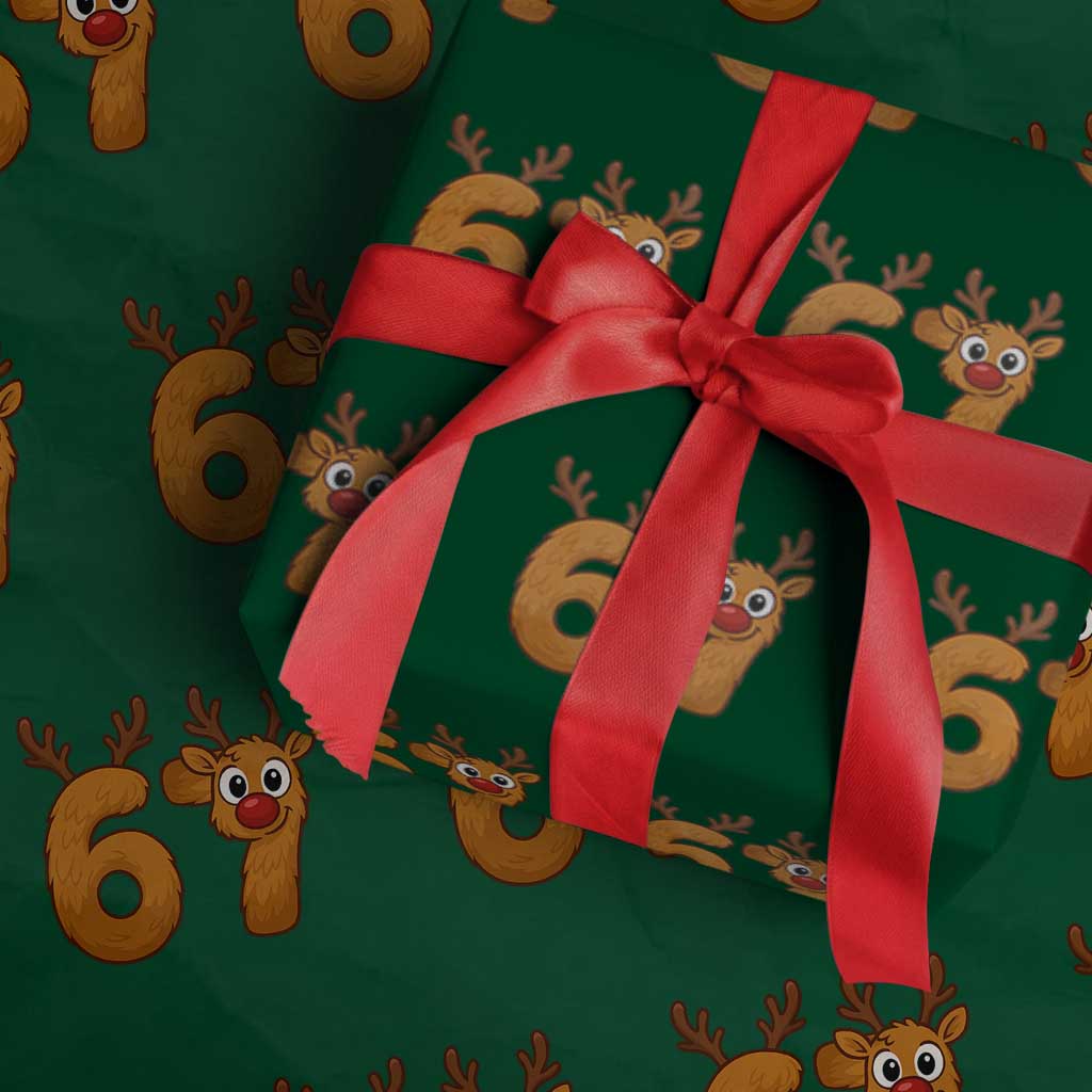 Funny 67 Christmas Reindeer Wrapping Paper Roll Six Seven Meme Xmas Holiday - Wonder Print Shop