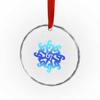 Funny 67 Christmas Snowflake Crystal Glass Ornament Six Seven Meme Xmas - Wonder Print Shop