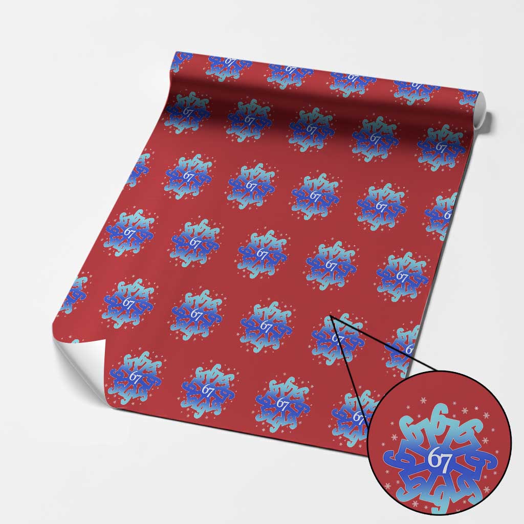 Funny 67 Christmas Snowflake Wrapping Paper Roll Six Seven Meme Xmas - Wonder Print Shop