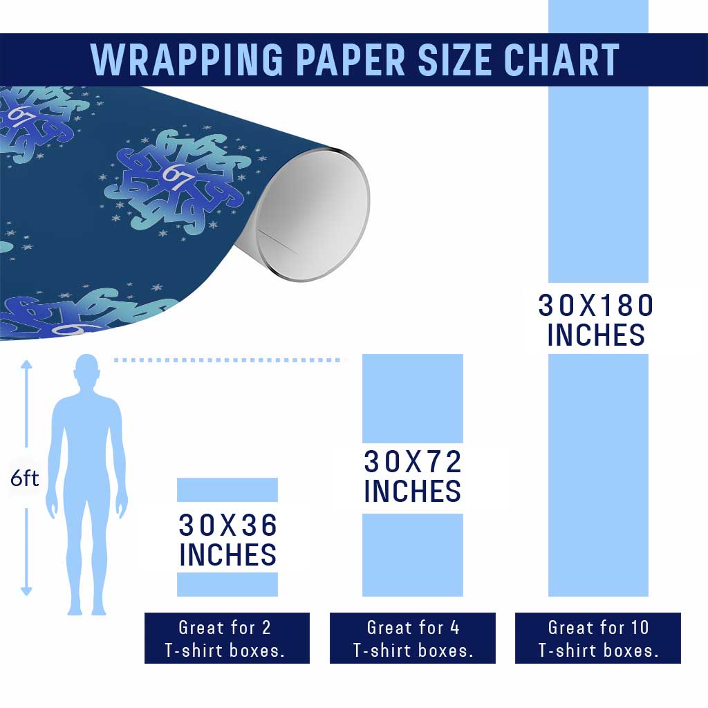 Funny 67 Christmas Snowflake Wrapping Paper Roll Six Seven Meme Xmas - Wonder Print Shop