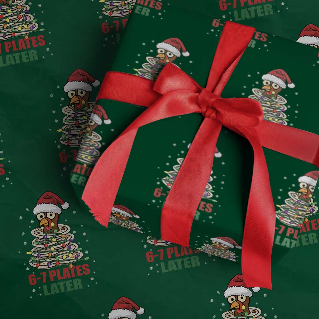 Funny 67 Christmas Wrapping Paper Roll 6 7 Plates Later Xmas Dinner Turkey - Wonder Print Shop