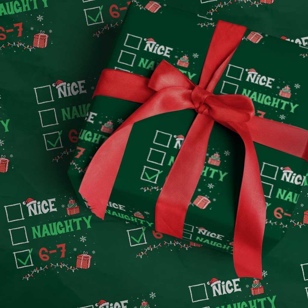 Funny 67 Christmas Wrapping Paper Roll Nice Naughty 67 Xmas Checklist - Wonder Print Shop