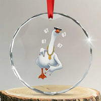 Funny 67 Cool Silly Goose Hip Hop Gangster Crystal Glass Ornament - Wonder Print Shop