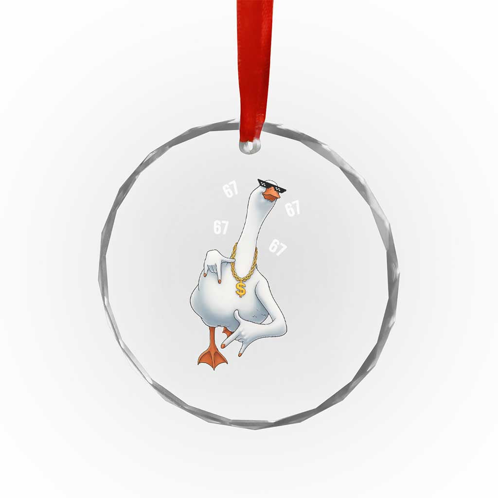 Funny 67 Cool Silly Goose Hip Hop Gangster Crystal Glass Ornament - Wonder Print Shop
