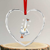 Funny 67 Cool Silly Goose Hip Hop Gangster Heart Crystal Glass Ornament - Wonder Print Shop