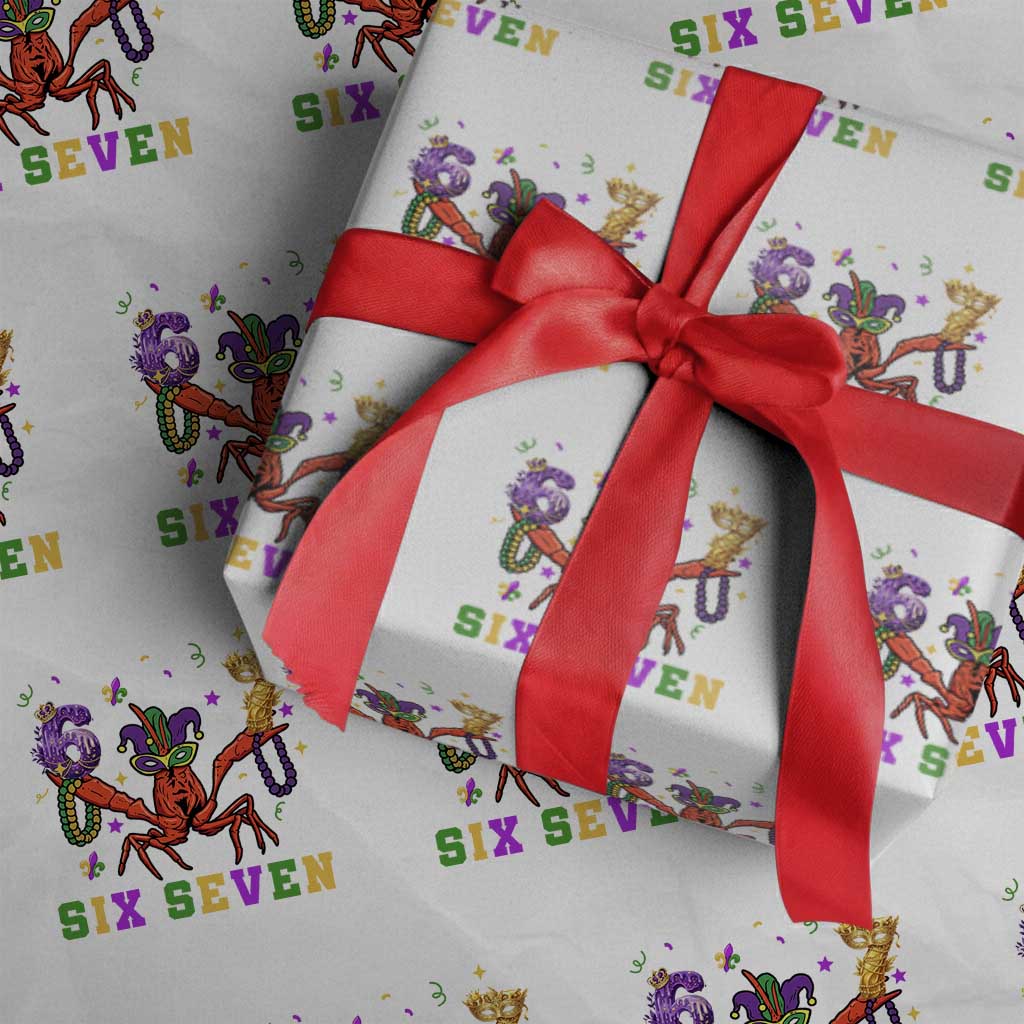 Funny 67 Crawfish Mardi Gras Wrapping Paper Roll Six Seven Meme