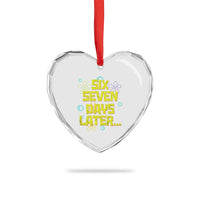 Funny 67 Days Later Heart Crystal Glass Ornament 67 Days Of School Meme Teacher - Wonder Print Shop