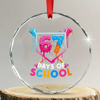 Funny 67 Days Of School Baseball Drip Crystal Glass Ornament Six Seven Meme Gen Alpha - Wonder Print Shop