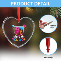 Funny 67 Days Of School Baseball Drip Heart Crystal Glass Ornament Six Seven Meme Gen Alpha - Wonder Print Shop