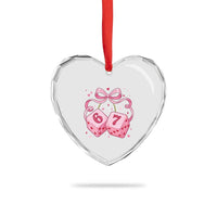 Funny 67 Dice Valentines Day Six Seven Meme Coquette Heart Crystal Glass Ornament