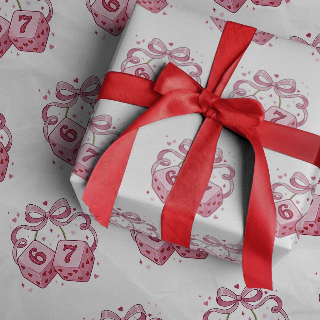 Funny 67 Dice Valentines Day Six Seven Meme Coquette Wrapping Paper Roll