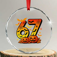 Funny 67 Halloween Crystal Glass Ornament Spooky Six Seven Meme Gen Alpha Slang - Wonder Print Shop