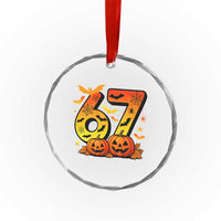 Funny 67 Halloween Crystal Glass Ornament Spooky Six Seven Meme Gen Alpha Slang - Wonder Print Shop