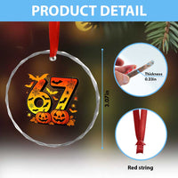 Funny 67 Halloween Crystal Glass Ornament Spooky Six Seven Meme Gen Alpha Slang - Wonder Print Shop