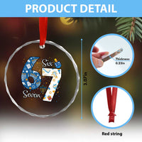 Funny 67 Hanukkah Crystal Glass Ornament Chanukah Menorah Dreidel Six Seven Meme - Wonder Print Shop