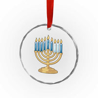 Funny 67 Hanukkah Crystal Glass Ornament Chanukah Menorah Sixth Seventh Night - Wonder Print Shop