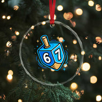 Funny 67 Hanukkah Dreidel Crystal Glass Ornament Chanukah Star Of David - Wonder Print Shop