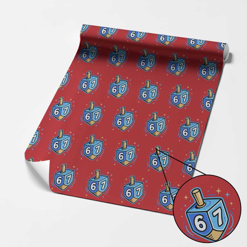 Funny 67 Hanukkah Dreidel Wrapping Paper Roll Chanukah Star Of David - Wonder Print Shop