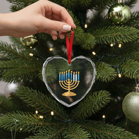 Funny 67 Hanukkah Heart Crystal Glass Ornament Chanukah Menorah Sixth Seventh Night - Wonder Print Shop