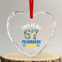 Funny 67 Hanukkah Heart Crystal Glass Ornament This Is My 67 Pajamakah Gift - Wonder Print Shop