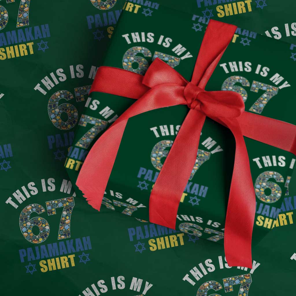 Funny 67 Hanukkah Wrapping Paper Roll This Is My 67 Pajamakah Gift - Wonder Print Shop