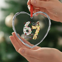 Funny 67 Kwanzaa Heart Crystal Glass Ornament Six Seven Meme Kinara Candles African American Christmas - Wonder Print Shop