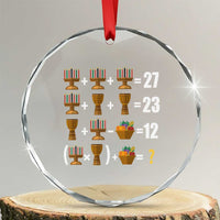 Funny 67 Kwanzaa Math Crystal Glass Ornament Six Seven Meme Kinara Candles African American Christmas - Wonder Print Shop