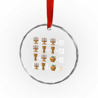 Funny 67 Kwanzaa Math Crystal Glass Ornament Six Seven Meme Kinara Candles African American Christmas - Wonder Print Shop